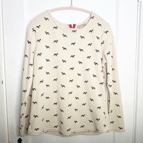 Art and Soul Dog Animal Print Long Sleeve Top Shirt Size Medium Exposed Back Zip - Picture 1 of 9